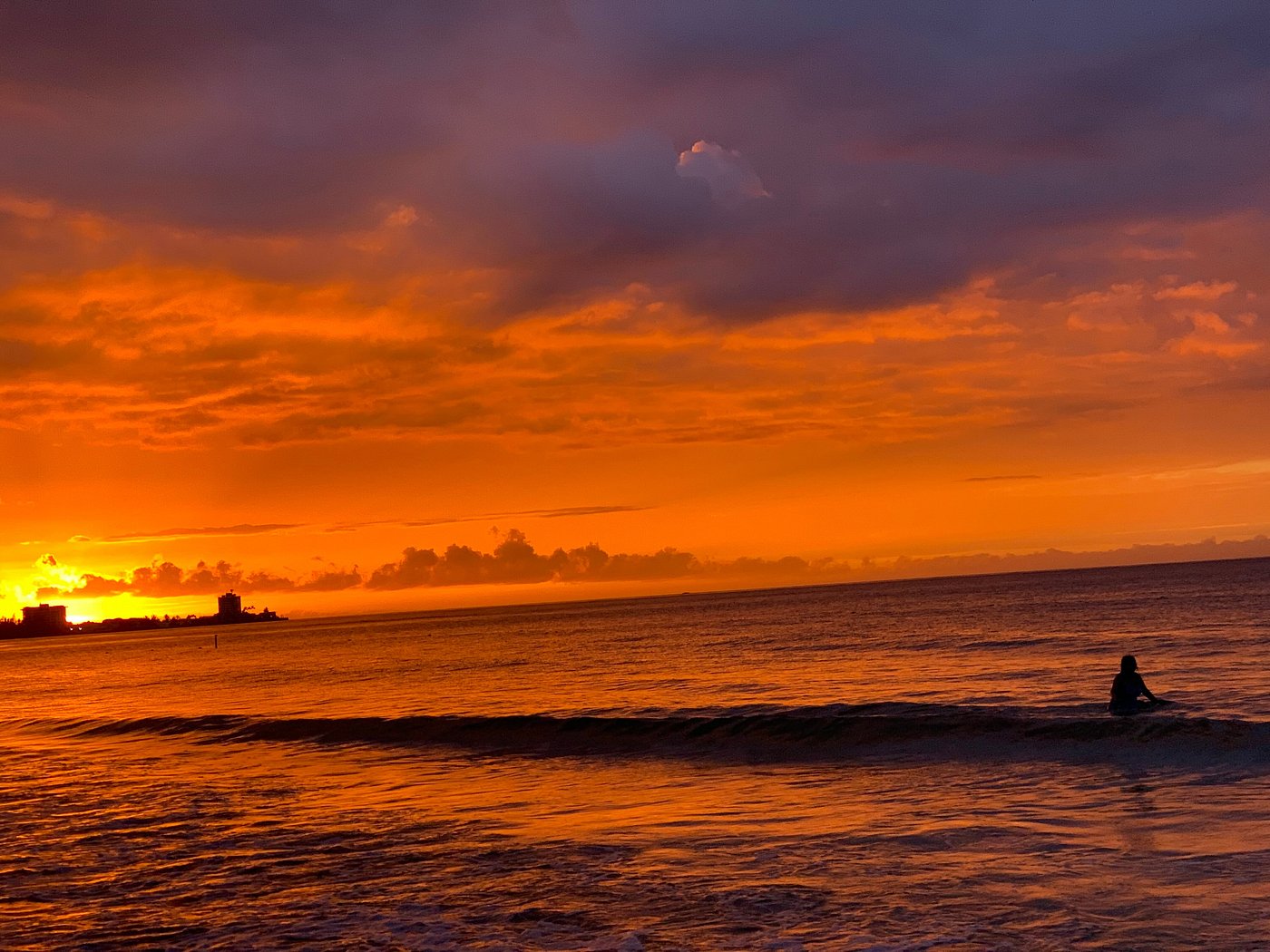 Isla Verde Beach Orange Sunset